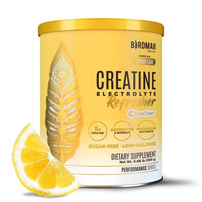 BIRDMAN Creatine Refresher | Creatine Monohydrate Powder with Electrolytes, Magnesium Glycinate & Vitamins | Creaclean Seal | Sugar Free, Low Calorie | Lemon Lime | 30 Servings