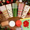 100 Pcs Christmas Hot Coffee Cups with Lids, 16 Oz Christmas Disposable Paper Cups with Lids and Sleeves, Xmas Paper Cup for Hot Cold Drinks Hot Cocoa Drinking Xmas Holiday Winter Party Supplies view 4