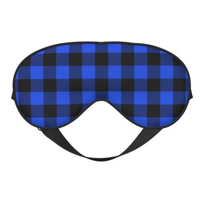 Blue and Black Buffalo Plaids Sleep Mask Adjustable Straps Soft Eye Mask Perfect for TTravel Nap Shift Work Office