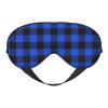 Blue and Black Buffalo Plaids Sleep Mask Adjustable Straps Soft Eye Mask Perfect for TTravel Nap Shift Work Office view 1