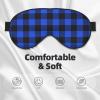 Blue and Black Buffalo Plaids Sleep Mask Adjustable Straps Soft Eye Mask Perfect for TTravel Nap Shift Work Office view 3