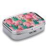 Flamingo Pineapple Travel Pill Organizer - Daily Pill Box to Hold Vitamins, Portable Pill Case Cod Liver Oil Storage Box with 2 Compartment for Pocket Purse view 3