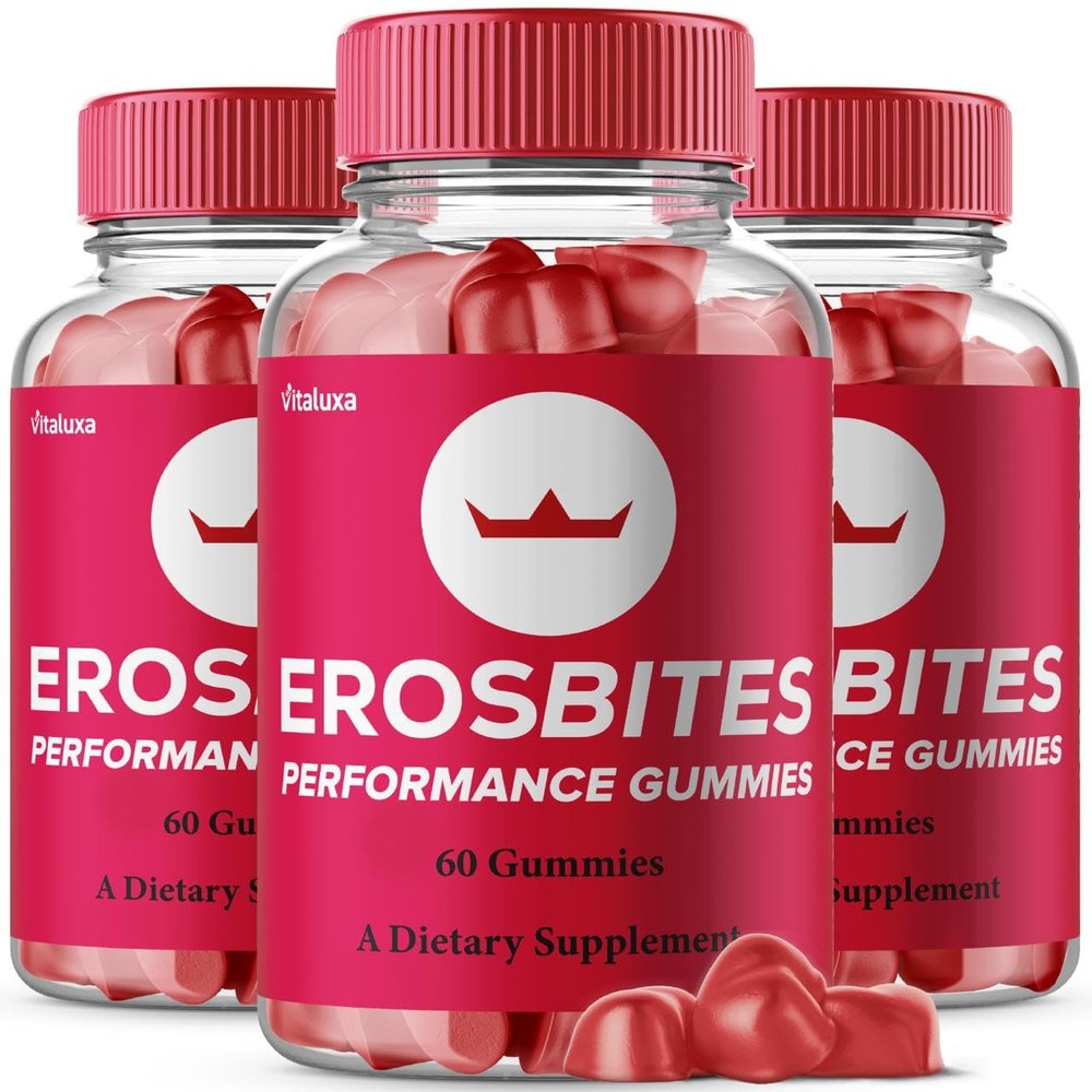 (3 Pack) Eros Bites Gummies Supplement for Men, Official ErosBites Gummy Pills Performance Blend Maximum Strength Natural Support Overall Health Wellness, EroBites Advanced Formula Gomitas (180 Ct)