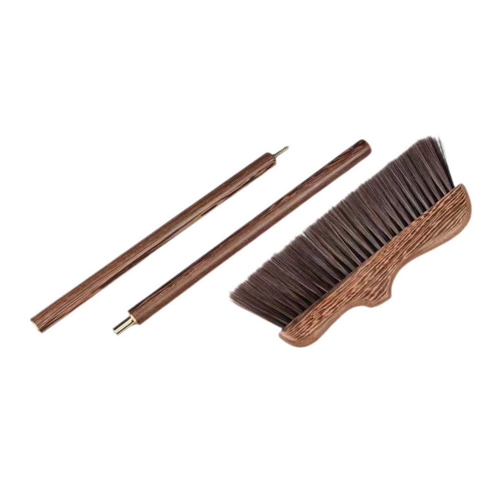 GARVALON Wooden Scrub Broom with Long Handle Soft Bristle Hard Broom for Outdoor Indoor Floor Cleaning Deck Scrubbing Tool for Home Under Cabinets and Corners