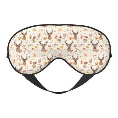 Deer Autumn Leaves Sleep Mask Adjustable Straps Soft Eye Mask Perfect for TTravel Nap Shift Work Office