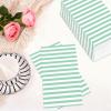 100pcs Sage Green Striped Paper Napkins 3 Ply Spring Green and White Dinner Disposable Hand Towels Sage Wedding Decorative Guest Bathroom Napkins for Golf Boho Baby Bridal Shower Picnic BBQ Party view 2