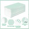 100pcs Sage Green Striped Paper Napkins 3 Ply Spring Green and White Dinner Disposable Hand Towels Sage Wedding Decorative Guest Bathroom Napkins for Golf Boho Baby Bridal Shower Picnic BBQ Party view 3