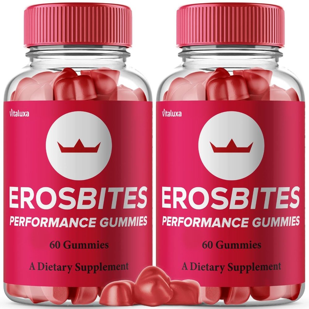 (2 Pack) Eros Bites Gummies Supplement for Men, Official ErosBites Gummy Pills Performance Blend Maximum Strength Natural Support Overall Health Wellness, EroBites Advanced Formula Gomitas (120 Ct)