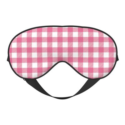 Pink and White Buffalo Plaids Sleep Mask Adjustable Straps Soft Eye Mask Perfect for TTravel Nap Shift Work Office