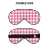 Pink and White Buffalo Plaids Sleep Mask Adjustable Straps Soft Eye Mask Perfect for TTravel Nap Shift Work Office view 2