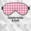 Pink and White Buffalo Plaids Sleep Mask Adjustable Straps Soft Eye Mask Perfect for TTravel Nap Shift Work Office view 3