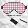 Pink and White Buffalo Plaids Sleep Mask Adjustable Straps Soft Eye Mask Perfect for TTravel Nap Shift Work Office view 4