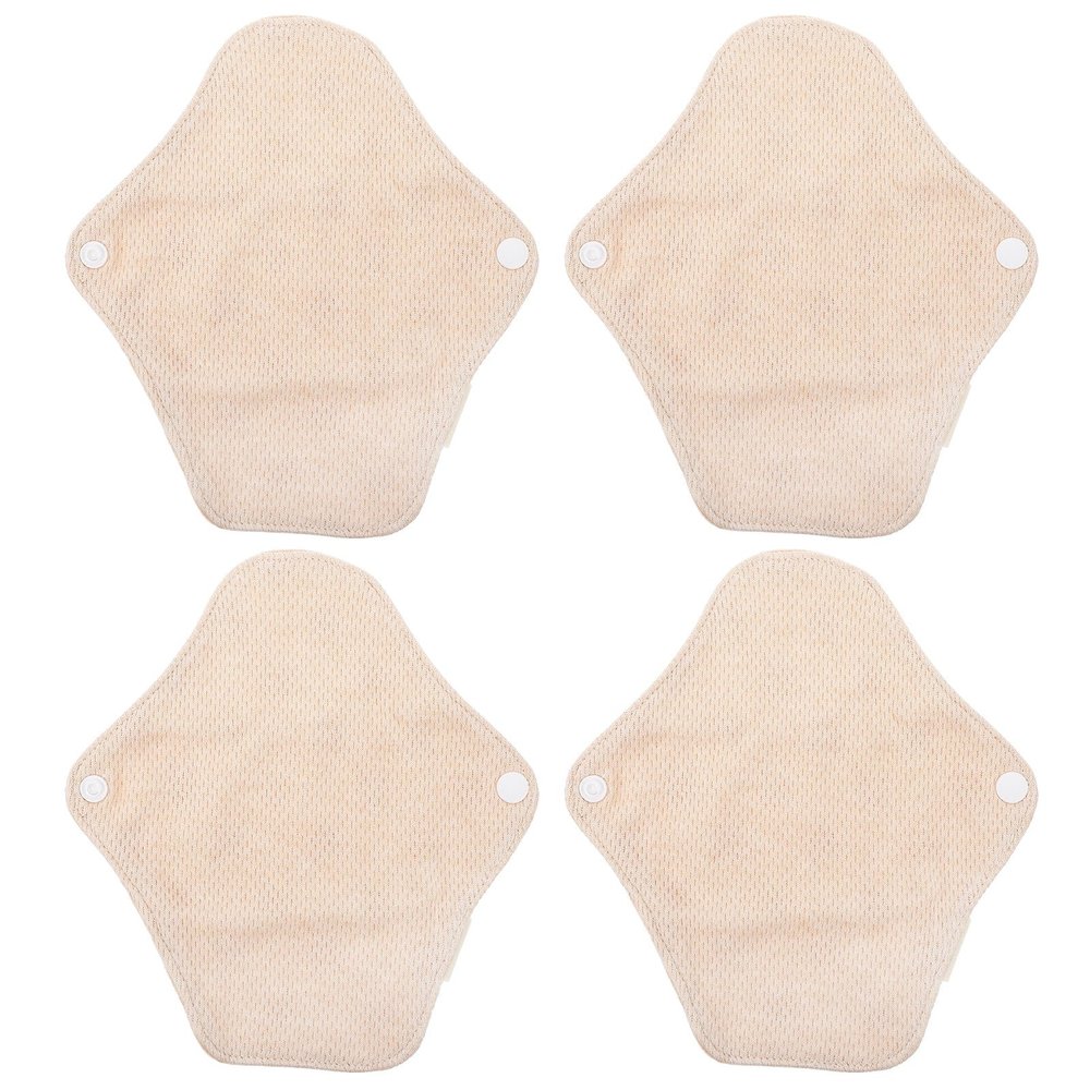 ADOCARN 4PCS Reusable Washable Sanitary Napkin Pads Women Cotton Menstrual Pads Mats for Daily Use Travel Friendly
