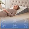 Wedge Pillow, Wedge Pillow for Acid Reflux, Back Pain Relief, Cooling Memory Foam Top, Bed Wedge Pillows for Headboard, Sleeping, Snoring, Back Support, After Surgery. 24*24*7.5inch wedge pillow view 4