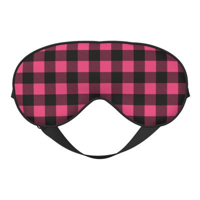 Pink and Black Buffalo Plaids Sleep Mask Adjustable Straps Soft Eye Mask Perfect for TTravel Nap Shift Work Office