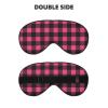 Pink and Black Buffalo Plaids Sleep Mask Adjustable Straps Soft Eye Mask Perfect for TTravel Nap Shift Work Office view 2
