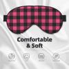 Pink and Black Buffalo Plaids Sleep Mask Adjustable Straps Soft Eye Mask Perfect for TTravel Nap Shift Work Office view 3