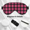 Pink and Black Buffalo Plaids Sleep Mask Adjustable Straps Soft Eye Mask Perfect for TTravel Nap Shift Work Office view 4