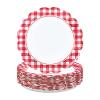 Greencian 50 Pcs Red Gingham Scalloped Paper Plates 9 Inch Heavy Duty view 1