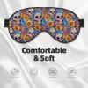Sugar Skull Day of The Dead Flowers Sleep Mask Adjustable Straps Soft Eye Mask Perfect for TTravel Nap Shift Work Office view 3