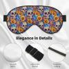 Sugar Skull Day of The Dead Flowers Sleep Mask Adjustable Straps Soft Eye Mask Perfect for TTravel Nap Shift Work Office view 4