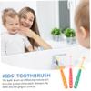 Ipetboom 3Pcs Toothbrush Soft Bristle Rotatable Manual Teeth Cleaning Brush for Ages Ergonomic Head Design for Childrens Oral Care Random Color view 2