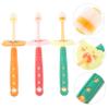 Ipetboom 3Pcs Toothbrush Soft Bristle Rotatable Manual Teeth Cleaning Brush for Ages Ergonomic Head Design for Childrens Oral Care Random Color view 4