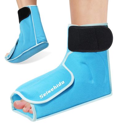 Ankle Ice Pack Wrap for Foot Heel Swelling Pain Relief, Reusable Large Hot Cold Gel Pack for Sprained Ankle, Achilles Tendonitis, Arthritis, Plantar Fasciitis, Post-Surgery, Sports Injury(Blue,1PCS)