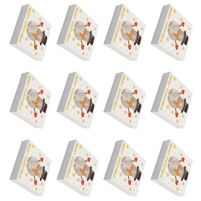 Kangnice 12Pcs Christmas Chocolate Box 12 Compartments Treat Boxes Festival Cookie Candy Packaging Boxes for Parties and Event