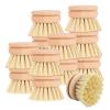 12 Pcs Bamboo Dish Brush Replacement Heads, Natural Sisal Bristle Refills, Eco Friendly Compostable Scrubber Heads for Cleaning Kitchen Utensils view 1