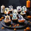 Rsstarxi 60 Pack Edible Halloween Cake Toppers Halloween Party Decorations Spooky Zombie Graveyard Tombstone Cupcake Toppers for Horror Theme Baby Shower Birthday Party Cake Decorations view 4