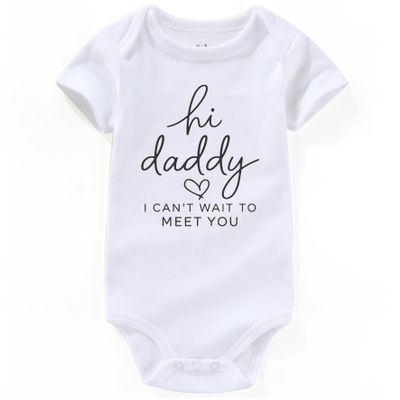 AIZFFZY hi daddy pregnancy announcement for husband dad to be coming soon baby clothes white 0-3 Months
