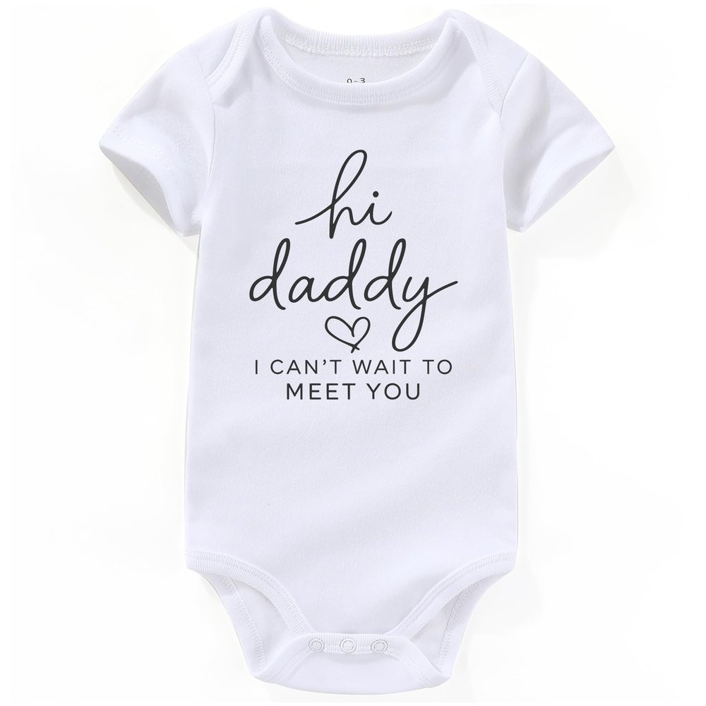 AIZFFZY hi daddy pregnancy announcement for husband dad to be coming soon baby clothes white 0-3 Months