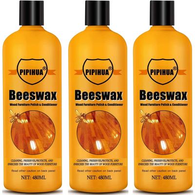 PIPIHUA Beeswax Polish and Conditioner for Wood Furniture - 16.23oz, 3 Pack