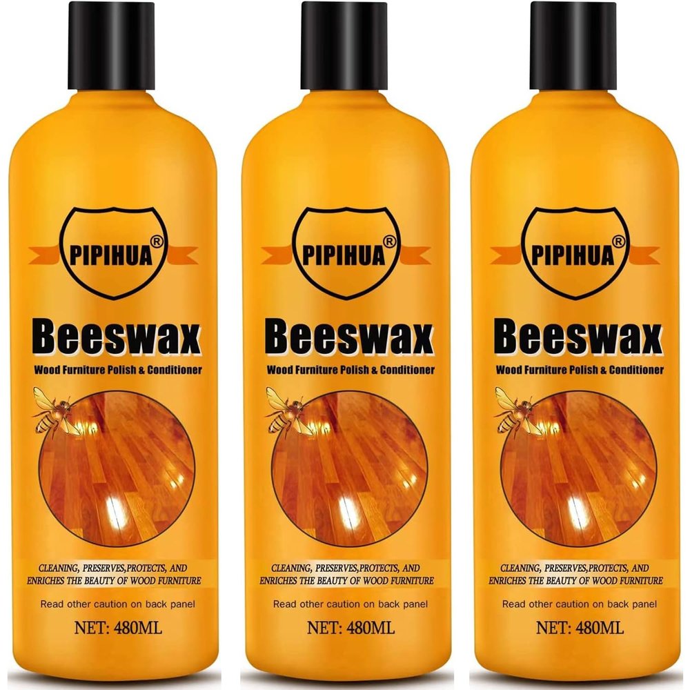 PIPIHUA Beeswax Polish and Conditioner for Wood Furniture - 16.23oz, 3 Pack