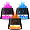 3 Pack Flame Essential Oil Diffuser 260ml Ultrasonic Aroma Diffusers with Cool Mist Himalayan Salt Lamp 8 Colors LED Light with Remote Control for Home Bedroom Office Spa Yoga Room Gift,Black view 1