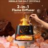 3 Pack Flame Essential Oil Diffuser 260ml Ultrasonic Aroma Diffusers with Cool Mist Himalayan Salt Lamp 8 Colors LED Light with Remote Control for Home Bedroom Office Spa Yoga Room Gift,Black view 2