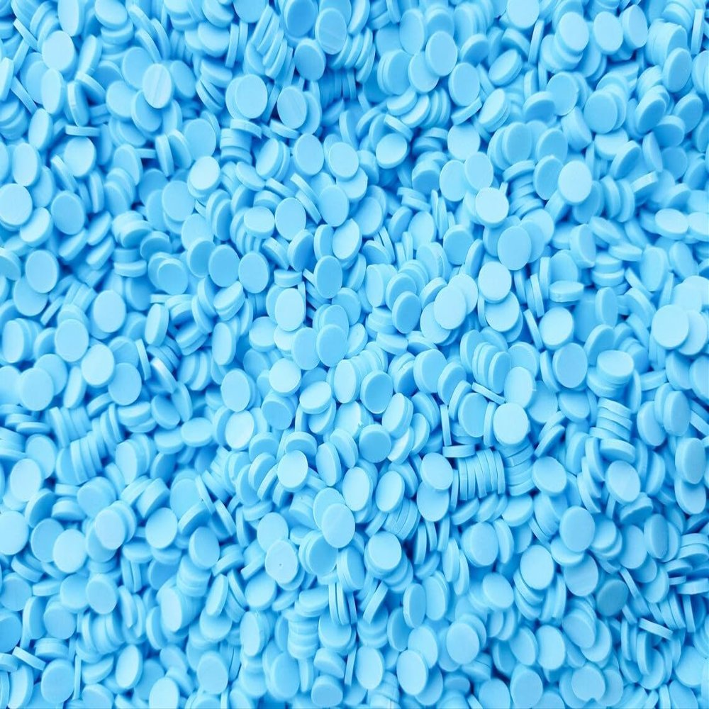 Blue Polymer Clay Round Confetti Sprinkles, Fake Sprinkles, Decoden Funfetti Rainbow Jimmies rdnqu (Container: Approx. 4-5 Grams)