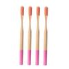 Beaupretty 4pcs Biodegradable Toothbrushes with Soft Bristles Ergonomic Slip Handles Cleaning for Travel and Home Use Rosy Oral Care view 1