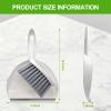 Mini Broom and Dustpan Set,Hand Broom with Dustpan Combo Nesting Snap-On Handheld Dust Pan and Brush Set, Small Broom and Dustpan Set for Kitchen, Desktop, Pet, Floor, Sofa, Grey White view 2