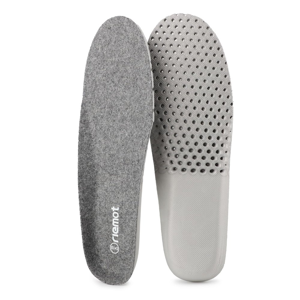 riemot Merino Wool Insoles for Men Breathable Honeycomb Shoe Inserts Comfortable Cushioning Replacement Innersoles Warm Sheepskin Insole for Winter Snow Boots Slippers Gray US14/ EU47