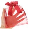 VICASKY 20pcs Red Organza Gift Bags with Drawstring Marbled Wedding Candy Pouches for Bridal Party Favor Jewelry Organizer Shower and Birthday Gift Packaging view 3