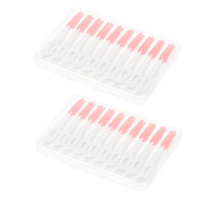 Ipetboom 80Pcs Elastic Interdental Brushes for Orthodontic Cleaning Portable Dental Floss Picks for Braces Supple Gum Massage Teeth Cleaning Tools Lightweight for Travel and Home Use