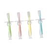Ipetboom 4pcs Silicone Training Toothbrush with Suction Base Standing Design Soft Teether for Oral Pink Green Yellow view 1