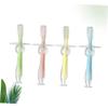 Ipetboom 4pcs Silicone Training Toothbrush with Suction Base Standing Design Soft Teether for Oral Pink Green Yellow view 2