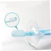 Ipetboom 4pcs Silicone Training Toothbrush with Suction Base Standing Design Soft Teether for Oral Pink Green Yellow view 4