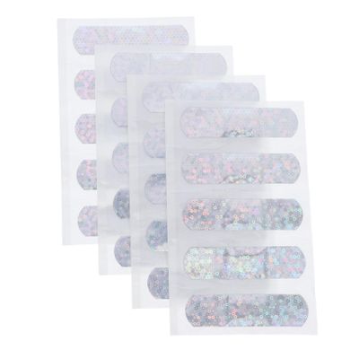 20pcs Glitter Adhesive Bandages Small Wound Care Portable Cartoon Design Outdoor Use Strong Adhesion Flexible Comfortable