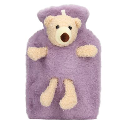 BOENLU Cartoon Hot Water Bottle, Wide Mouth Design, 1000ml Capacity for Home, Office Use (Purple)