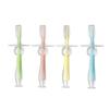 Healifty 4pcs Silicone Teether Toothbrush with Suction Base Standing Design Soft Training Brush for Oral Care Pink Green Yellow view 1