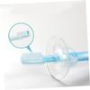 Healifty 4pcs Silicone Teether Toothbrush with Suction Base Standing Design Soft Training Brush for Oral Care Pink Green Yellow view 3